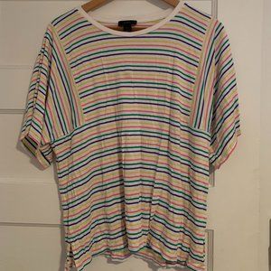 JCrew Multi Color Striped Short Sleeve Shirt